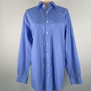 Stafford Travel Regular Fit Button Down Dress Shirt Size 16 34-35